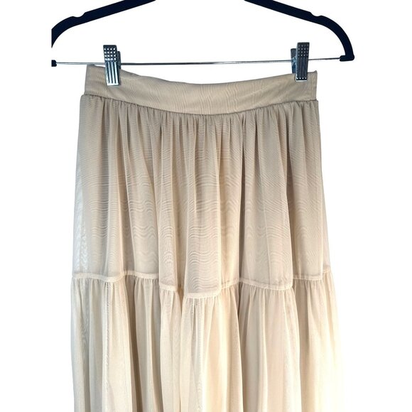 2/$30 ZARA XS Beige Tiered Dainty Midi Skirt Polyester & Elastane - Picture 9 of 14